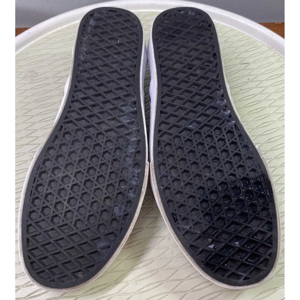 Vans Unisex Black Slip-On Checker Skateboard‎ Shoes Men-8.5 Wom.10 Sneakers